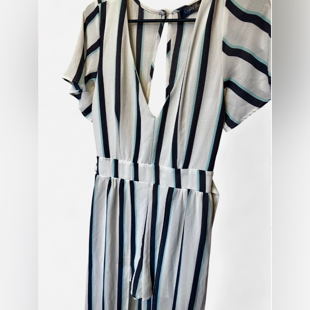 Striped V-Neck Romper